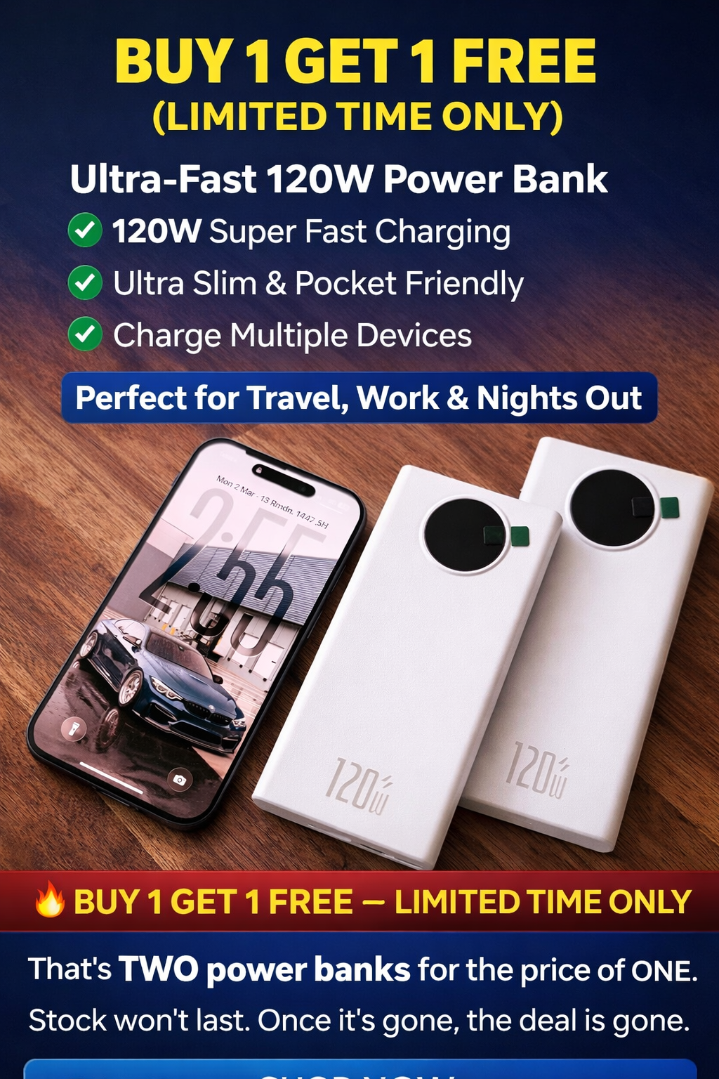 10000mh Power Bank 120w