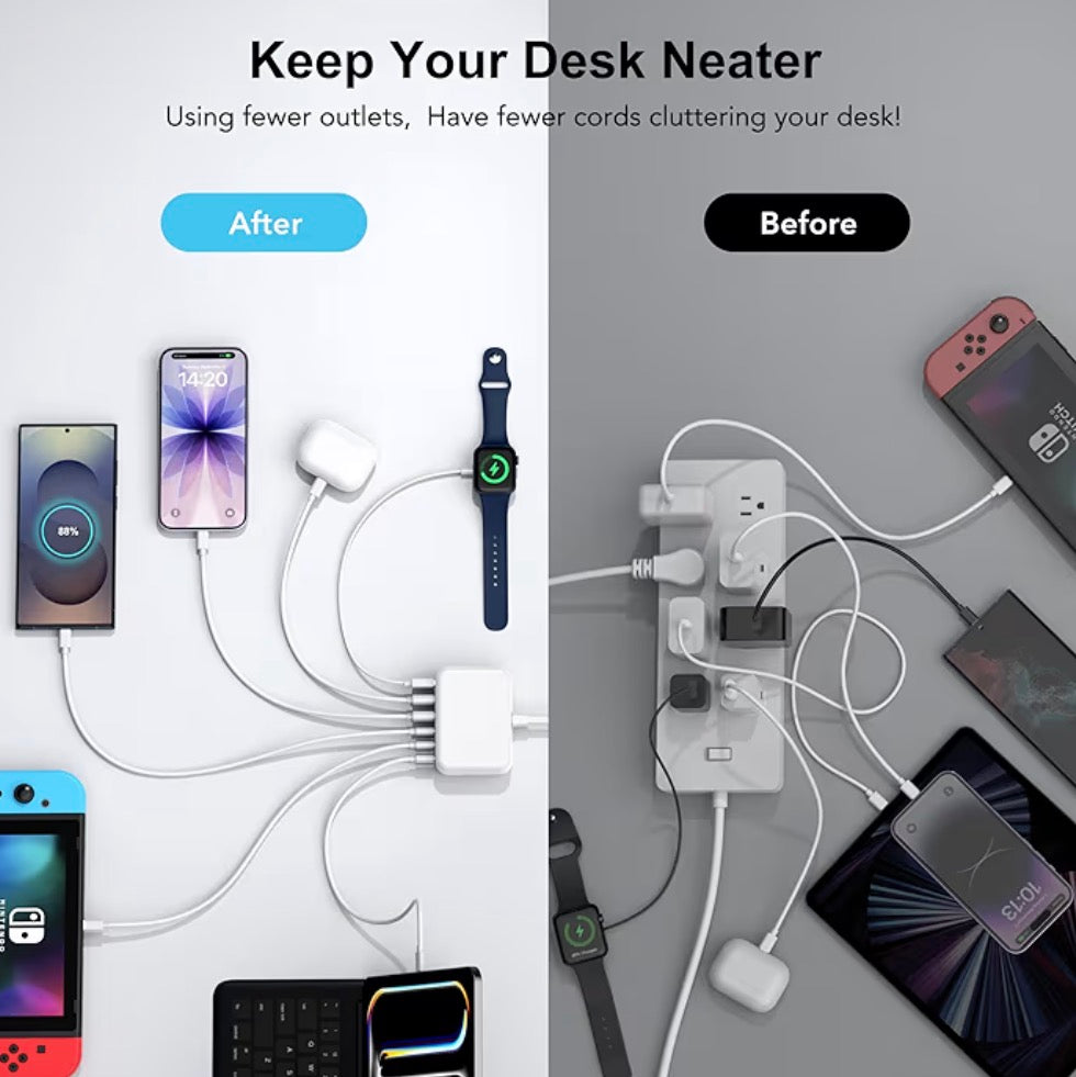 100w Portable Charging Station, USB , USB C 6 in 1